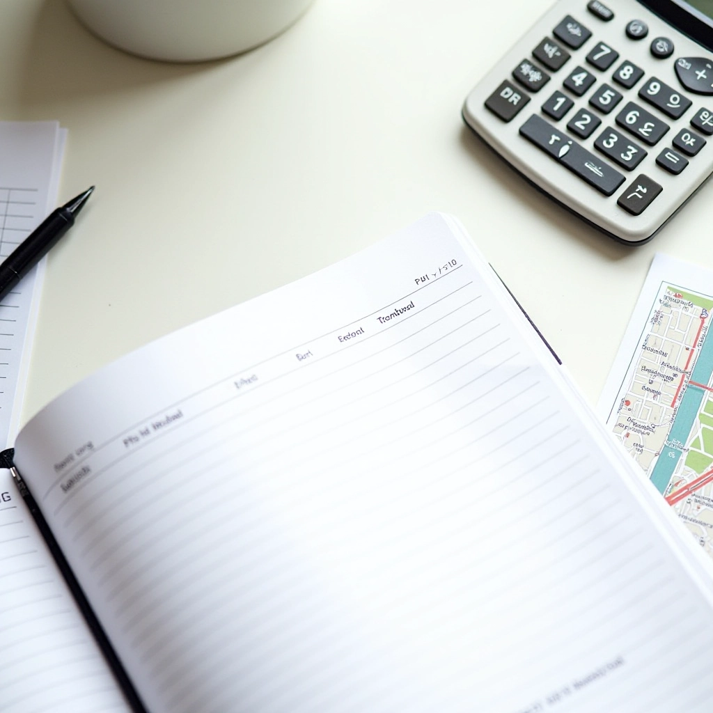 LedgerSync Editorial Team workspace with notebooks, financial documents, and collaboration tools on a clean desk