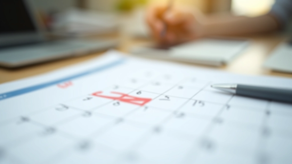 Calendar with month-end marked in red, highlighting important reconciliation deadline