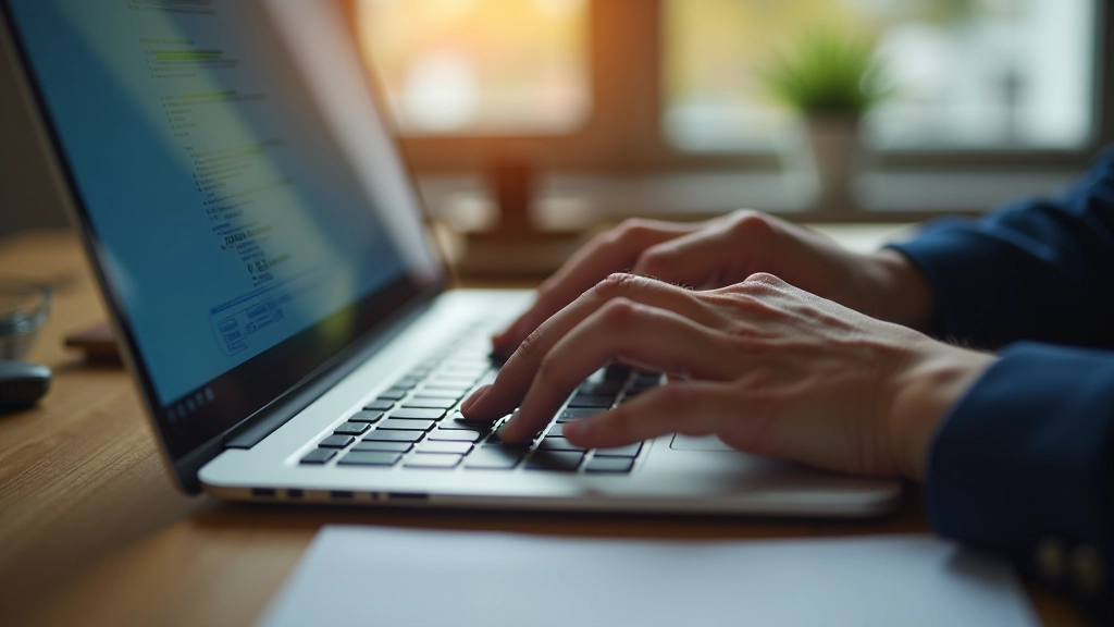 Professional accountant working with financial automation software